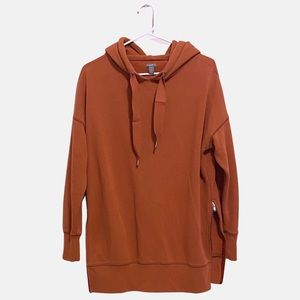 Aerie Cotton Hoodie with Ribbon Drawstrings and Zipper Sides